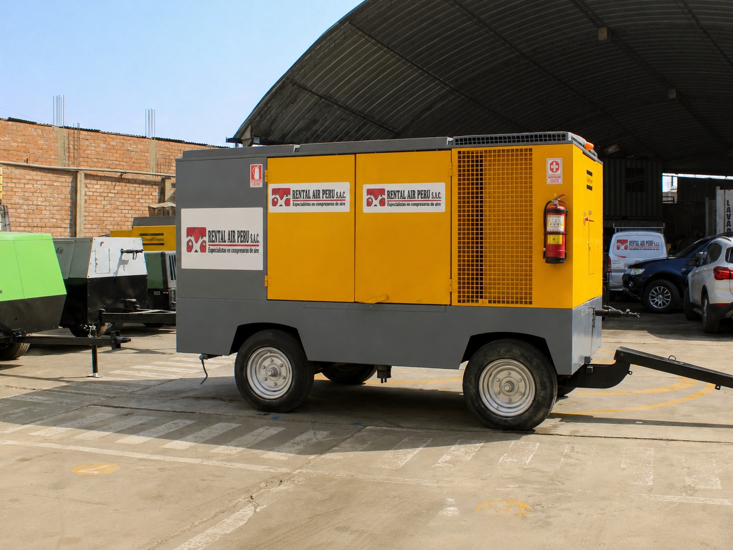 Flota de compresores en obra minera